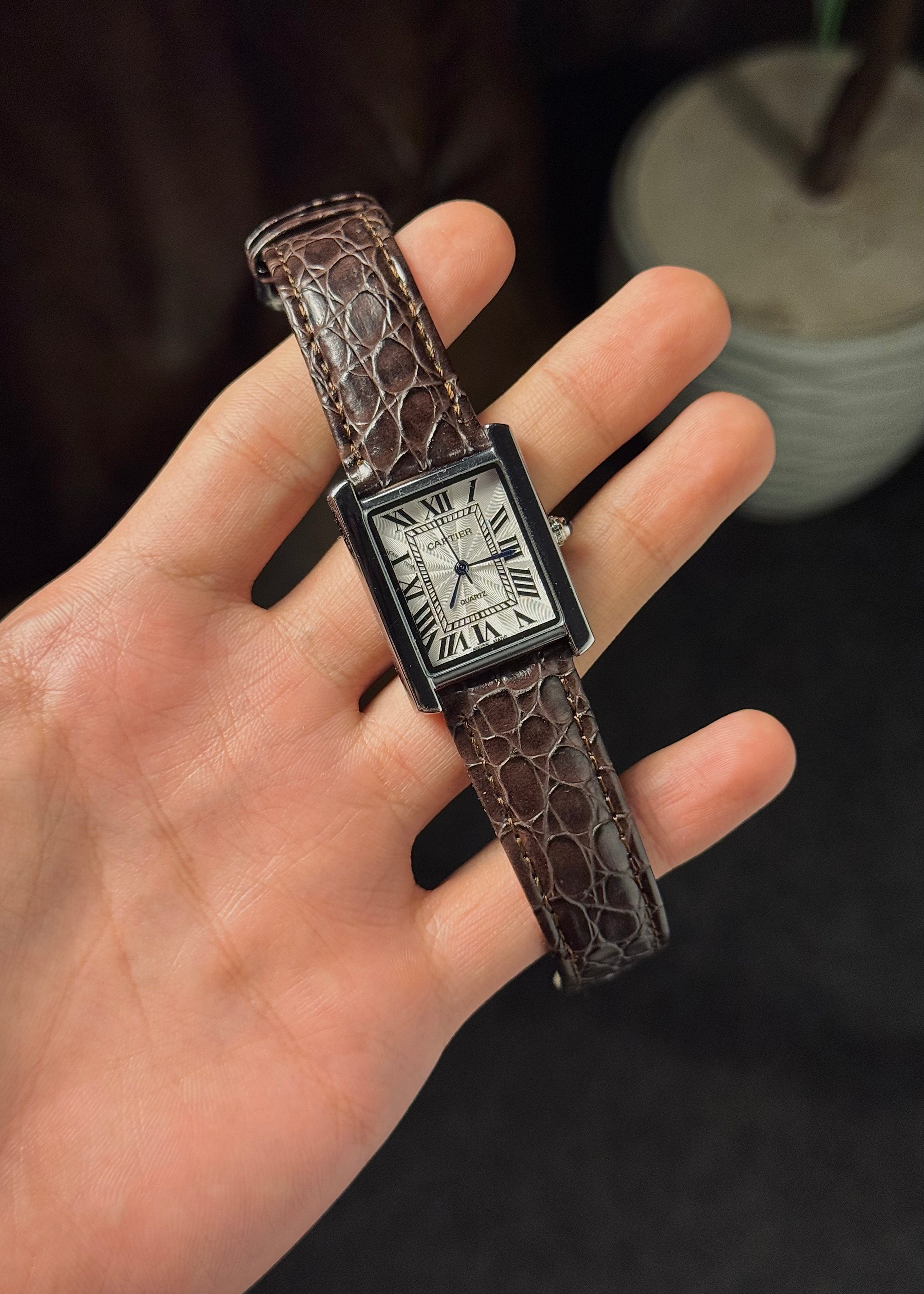 Brown Cartier Tank 20mm
