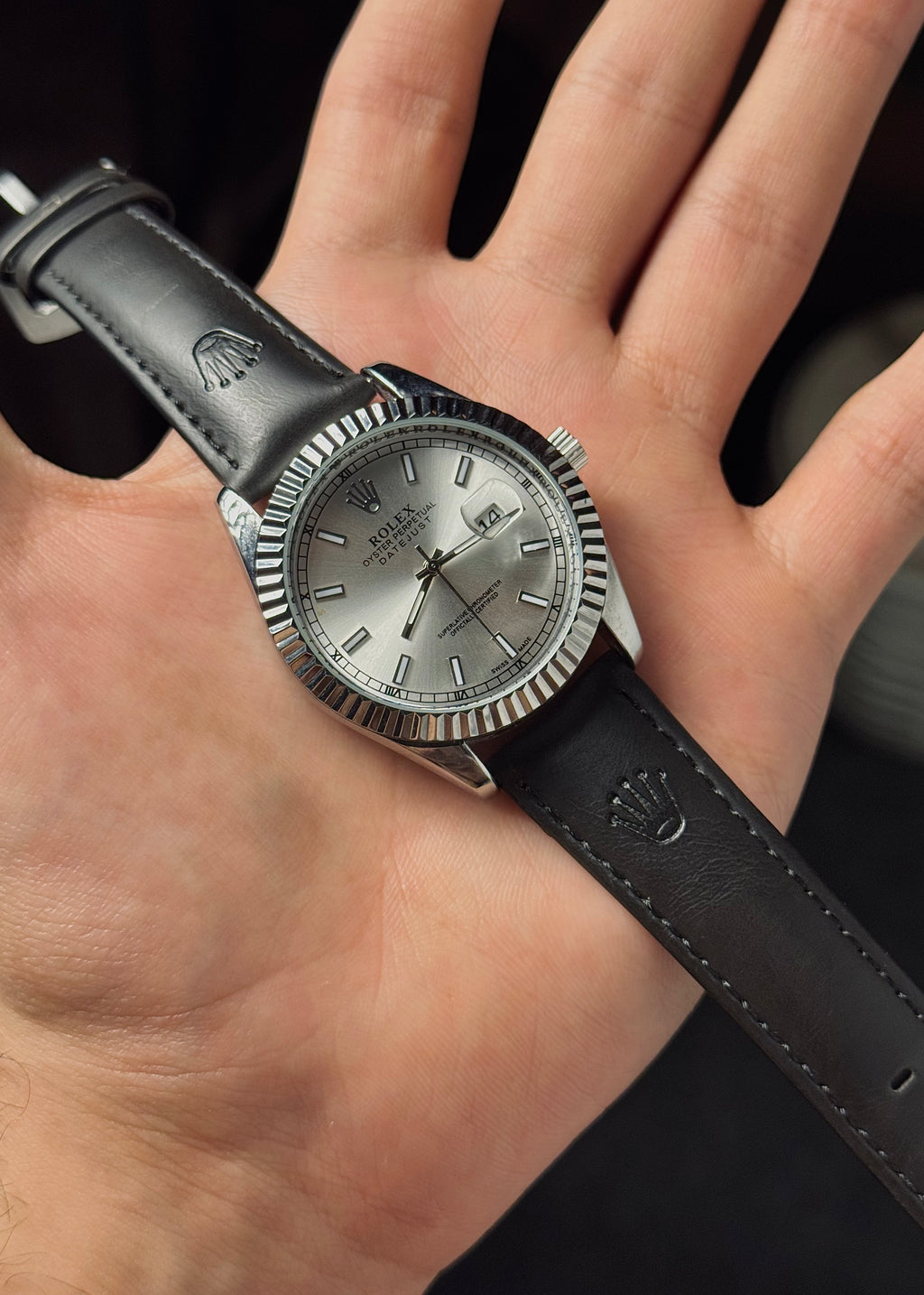 Rolex Balck Leather