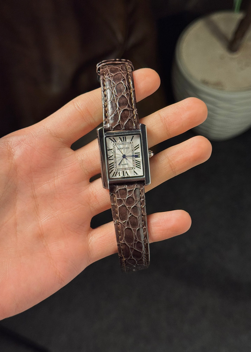 Brown Cartier Tank 20mm