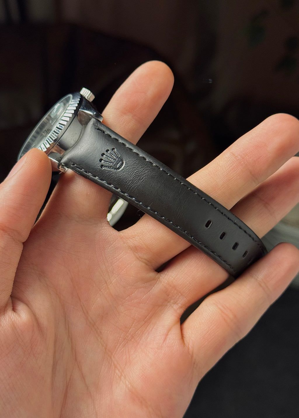 Rolex Balck Leather